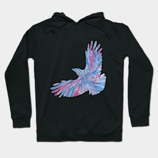 pink cyan crow Hoodie